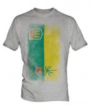 Saskatchewan Faded Flag Mens T-Shirt
