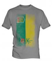 Saskatchewan Faded Flag Mens T-Shirt