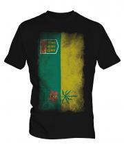 Saskatchewan Faded Flag Mens T-Shirt