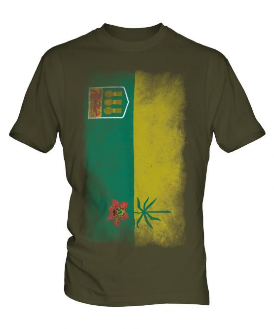 Saskatchewan Faded Flag Mens T-Shirt