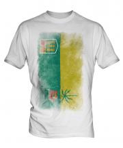 Saskatchewan Faded Flag Mens T-Shirt