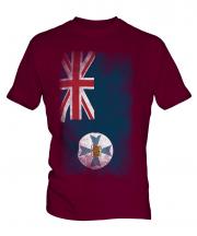 Queensland Faded Flag Mens T-Shirt