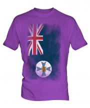 Queensland Faded Flag Mens T-Shirt