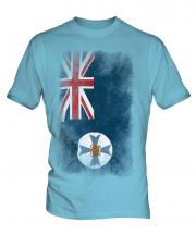 Queensland Faded Flag Mens T-Shirt