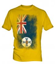 Queensland Faded Flag Mens T-Shirt