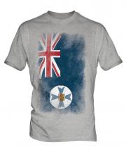 Queensland Faded Flag Mens T-Shirt