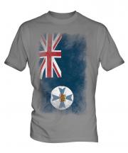 Queensland Faded Flag Mens T-Shirt