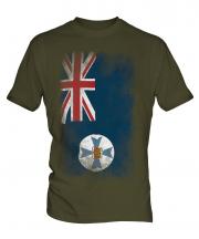 Queensland Faded Flag Mens T-Shirt