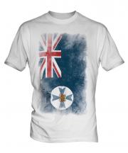 Queensland Faded Flag Mens T-Shirt