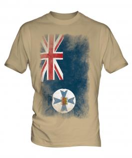 Queensland Faded Flag Mens T-Shirt