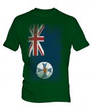 Queensland Faded Flag Mens T-Shirt