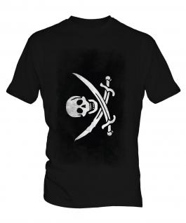 Pirate Faded Flag Mens T-Shirt