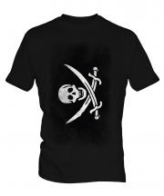 Pirate Faded Flag Mens T-Shirt