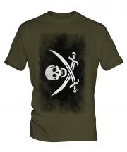 Pirate Faded Flag Mens T-Shirt