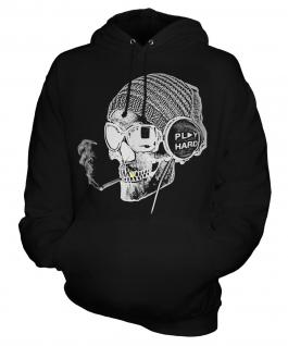 Play Hard Skull Unisex Adult Hoodie