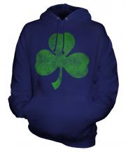 Shamrock Distressed Print Unisex Adult Hoodie