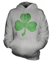 Shamrock Distressed Print Unisex Adult Hoodie
