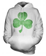 Shamrock Distressed Print Unisex Adult Hoodie