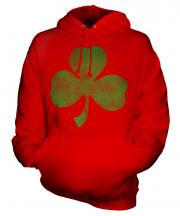 Shamrock Distressed Print Unisex Adult Hoodie