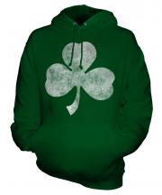 Shamrock Distressed Print Unisex Adult Hoodie