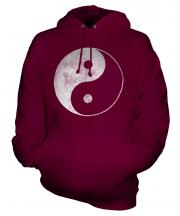 Yin Yang Distressed Print Unisex Adult Hoodie