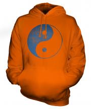 Yin Yang Distressed Print Unisex Adult Hoodie