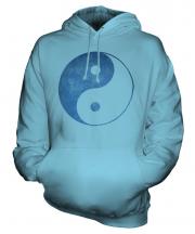 Yin Yang Distressed Print Unisex Adult Hoodie