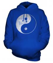 Yin Yang Distressed Print Unisex Adult Hoodie