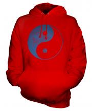 Yin Yang Distressed Print Unisex Adult Hoodie