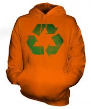 Recycle Distressed Print Unisex Adult Hoodie