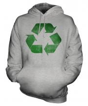 Recycle Distressed Print Unisex Adult Hoodie