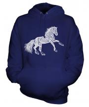 Rearing Horse Sketch Unisex Adult Hoodie