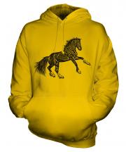 Rearing Horse Sketch Unisex Adult Hoodie