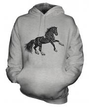 Rearing Horse Sketch Unisex Adult Hoodie