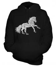 Rearing Horse Sketch Unisex Adult Hoodie