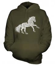 Rearing Horse Sketch Unisex Adult Hoodie