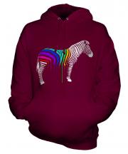 Rainbow Painted Zebra Unisex Adult Hoodie