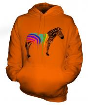 Rainbow Painted Zebra Unisex Adult Hoodie