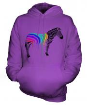 Rainbow Painted Zebra Unisex Adult Hoodie