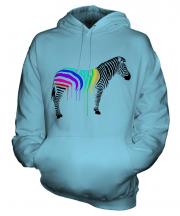 Rainbow Painted Zebra Unisex Adult Hoodie