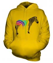 Rainbow Painted Zebra Unisex Adult Hoodie