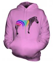 Rainbow Painted Zebra Unisex Adult Hoodie