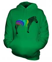 Rainbow Painted Zebra Unisex Adult Hoodie