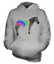 Rainbow Painted Zebra Unisex Adult Hoodie