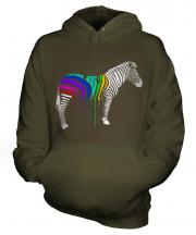 Rainbow Painted Zebra Unisex Adult Hoodie