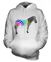 Rainbow Painted Zebra Unisex Adult Hoodie