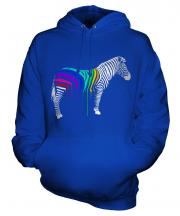 Rainbow Painted Zebra Unisex Adult Hoodie