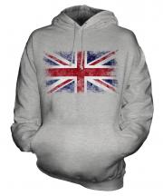 Union Jack Distressed Flag Unisex Adult Hoodie