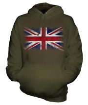 Union Jack Distressed Flag Unisex Adult Hoodie