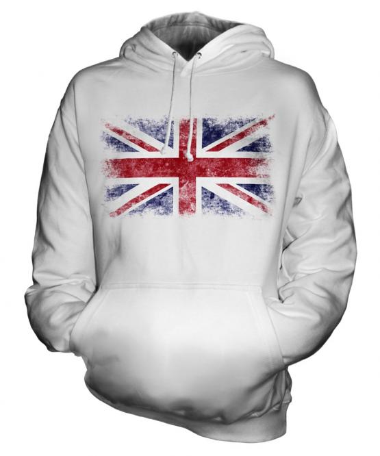 Union Jack Distressed Flag Unisex Adult Hoodie